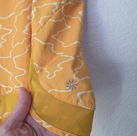 Athleta Printed Mesh Racer Run Short 4", Yellow - Picture 3 of 6